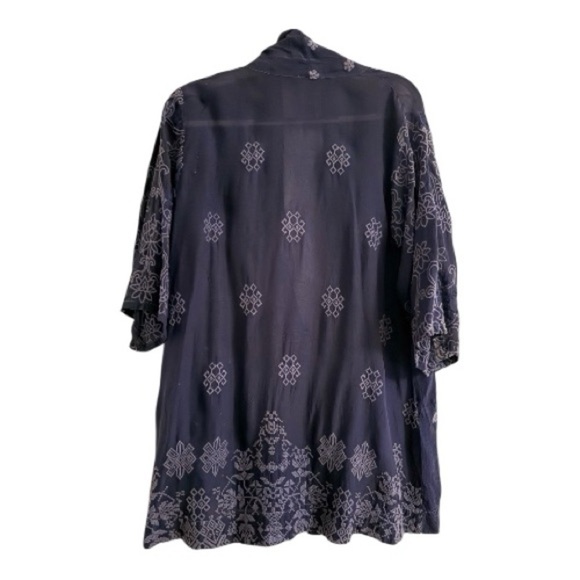 NWOT Johnny Was Motley Blue Embroidered Kimono Jacket Cardigan Size Small - Picture 9 of 9
